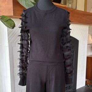 Papillon Elegant Black Knit Top